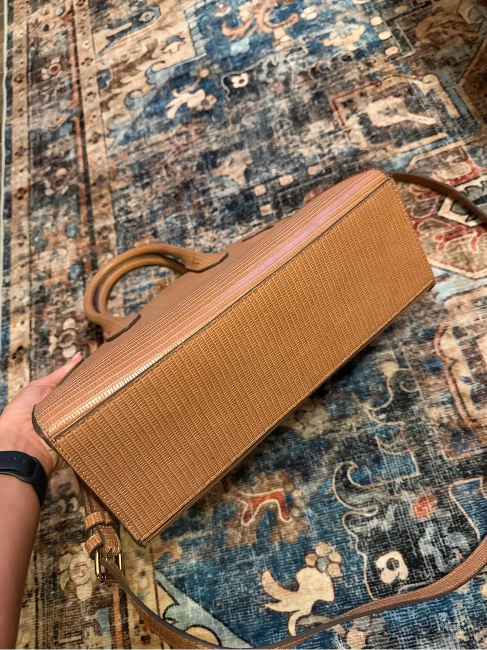 a new day Tan Textured Top-Handle Satchel